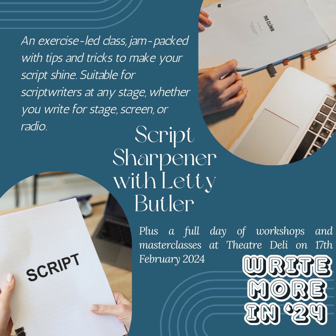 Scribe Tribe! I’m running a script writing masterclass as part of #writersday <a href="/theatredelishef/">Theatre Deli Sheffield</a> on 17th Feb. There’s loads of literary gubbins to get stuck into! Check out <a href="/workshopwrite/">The Writers Workshop</a> for the whole schedule ✍🏻📚✏️🖌️📝
