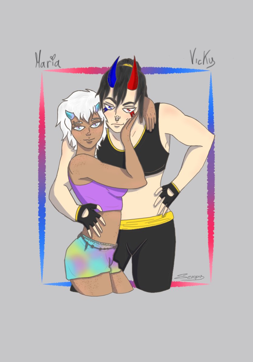 I changed some things, meet Vicky and Maria. #Oc #art #characterdesign
