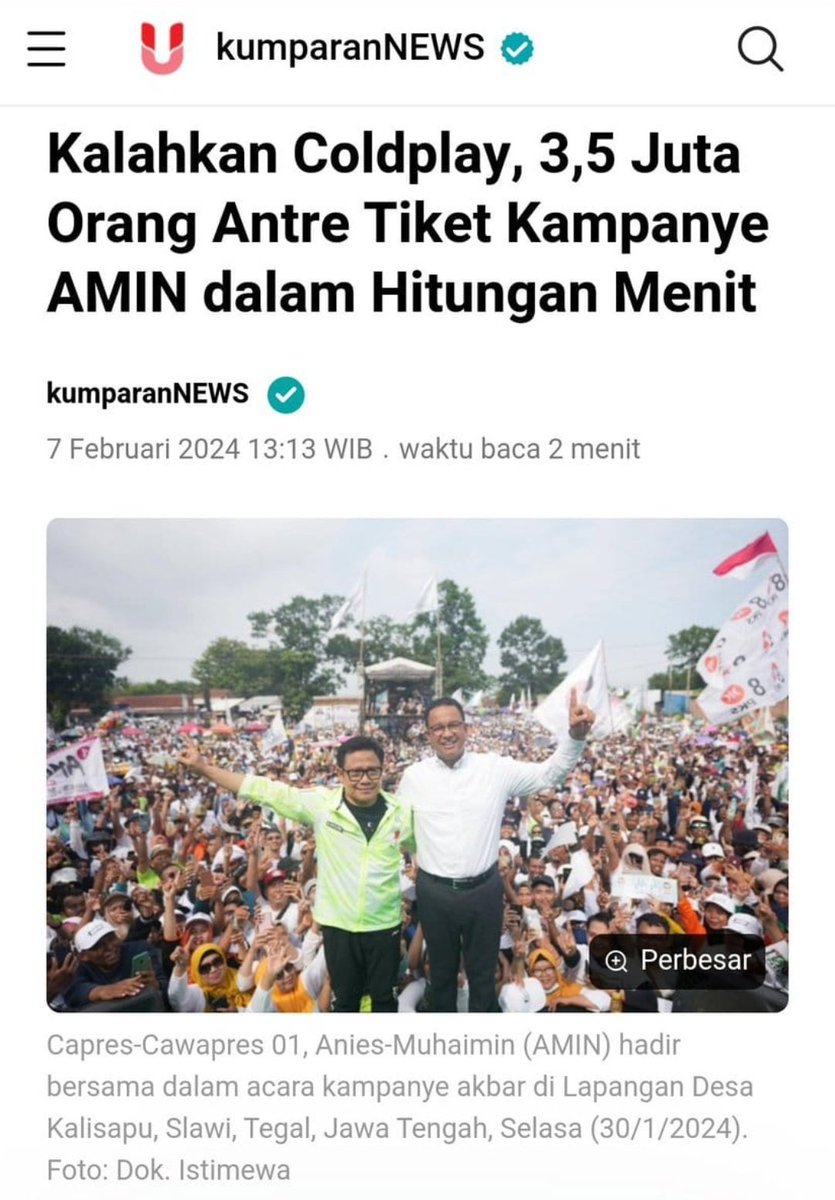 SucilawatyErna1's tweet photo. Antusiasme masyarakat hadir dalam Kumpul Akbar Ber1 Berani Berubah sangat besar di Stadion Jakarta Internasional Stadium (JIS) pada Sabtu, 10 Februari 2024.
#KumpulAkbarJIS01
#Ber1BeraniBerubah
@aniesbaswedan
@cakimiNOW https://t.co/9Yn9YqnGie