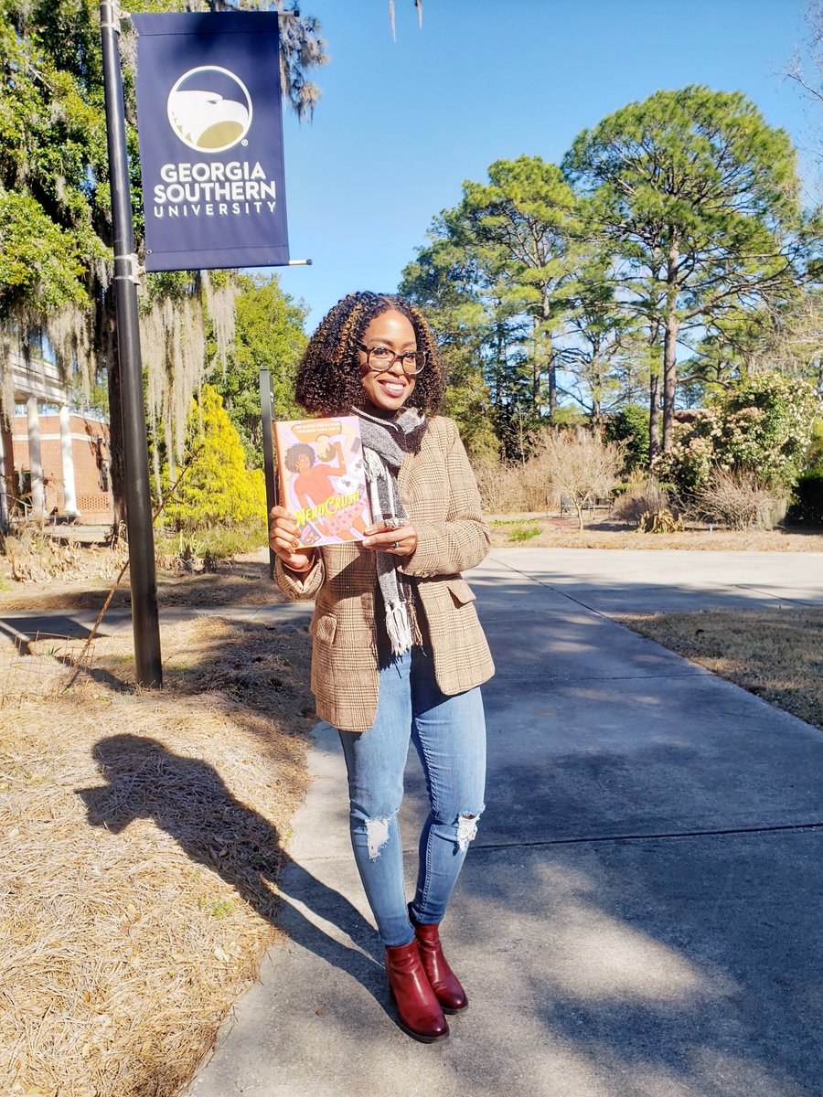 blerdsmith's tweet photo. Yesterday was so awesome! I got to celebrate NerdCrush's 1 year anniversary and speak about my experience becoming a published author at my alma mater. Thank you 
@GeorgiaSouthern
 and everyone who attended! 💗 https://t.co/V9MoW0vxX0