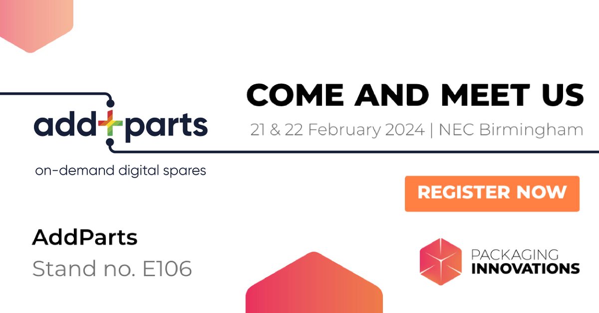 Addition - Additive Manufacturing - AddParts (@additiondesign) on Twitter photo AddParts will be exhibiting at <a href="/EasyfairsPackUK/">Packaging Innovations & Empack</a> Packaging Innovations & Empack show at the NEC in Birmingham on Wednesday 21st and Thursday 22nd February 2024 on stand E106.
addparts.co.uk/news/addparts-… AddParts will be exhibiting at <a href="/EasyfairsPackUK/">Packaging Innovations & Empack</a> Packaging Innovations & Empack show at the NEC in Birmingham on Wednesday 21st and Thursday 22nd February 2024 on stand E106.
addparts.co.uk/news/addparts-…
