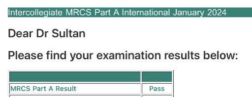 الحمد لله حتى يبلغ الحمد منتهاه 
Passed MRCS part A 
امتحان زمالة الكلية الملكية للجراحين

&lt;الحمد لله رب العالمين، الذي جعل لكل شيء قدرًا، وجعل لكل قدرِ أجلًا، وجعل لكل أجلِ كتابًا، الحمد لله رب العالمين، حمدًا لشُكرهِ أداءً ولحقّهِ قضاءً، ولِحُبهِ رجاءً، ولفضلهِ نماءً &gt;