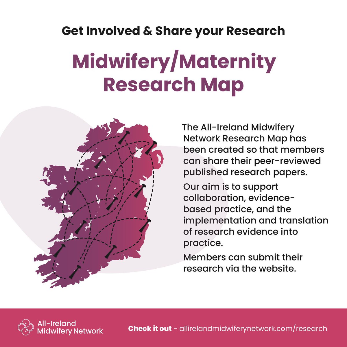 ✨Share your research on the AIMN Midwifery/Maternity Research Map ✨ 📝 All you have to do is complete this form: bit.ly/AIMNresearchfo… 🖥️ And your research will be shared here: allirelandmidwiferynetwork.com/research/ #evidencebased #communityofpractice #AIMN