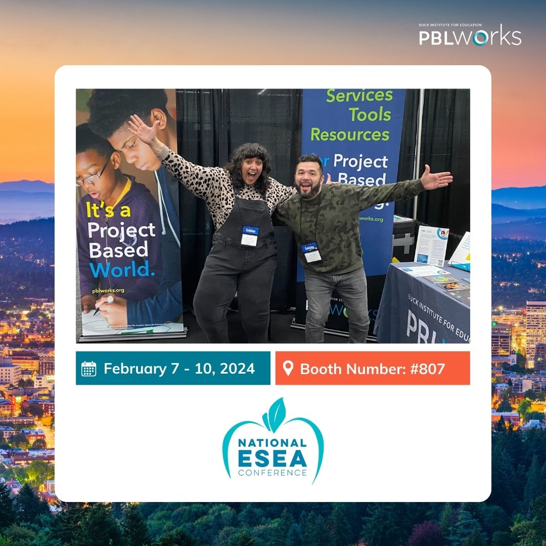 We've arrived! Hello from the ESEA conference in Portland, OR! This is the energy our team has brought to the event. If you're here, come say hello! David Badillo and Kendall Tripathi-Clark are ready to connect and discuss your plans for Project Based Learning. <a href="/ESEA_network/">ESEA Network</a>