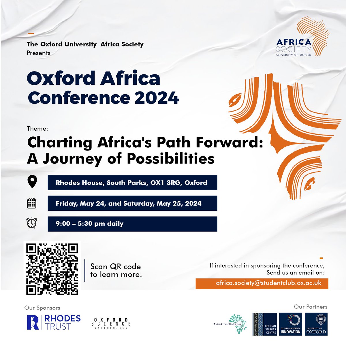 Exciting news! The countdown begins for #OxfordAfricaConference2024. Save the date, May 24–25! Add this event to your calendar: evt.to/emahgeaew. We're set to chart Africa's path forward and look ahead to the future. Don't miss out! ✨ #africaconference