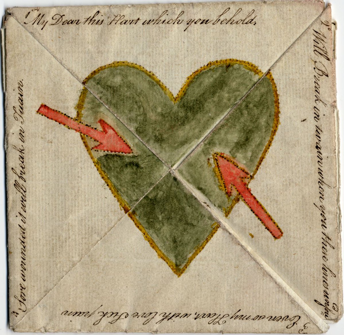 For #ValentinesDay we have a beautiful folded Valentine card, which is perfect for #EYASecrets because we don't know who made or received it. Reference DDSP/60/1/10

#ExploreYourArchive #EYA