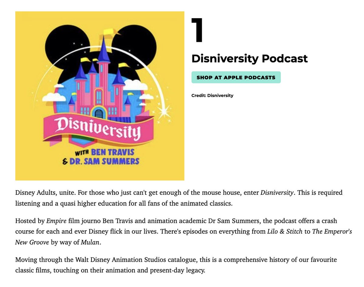 BenSTravis's tweet photo. Thrilled to see @Disniversity chosen by @digitalspy in their list of the 15 best podcasts to listen to in 2024!

Our unplanned mini-hiatus should be over soon – class resuming shortly... https://t.co/qT38CPjAoU https://t.co/L7ylzj3q3a