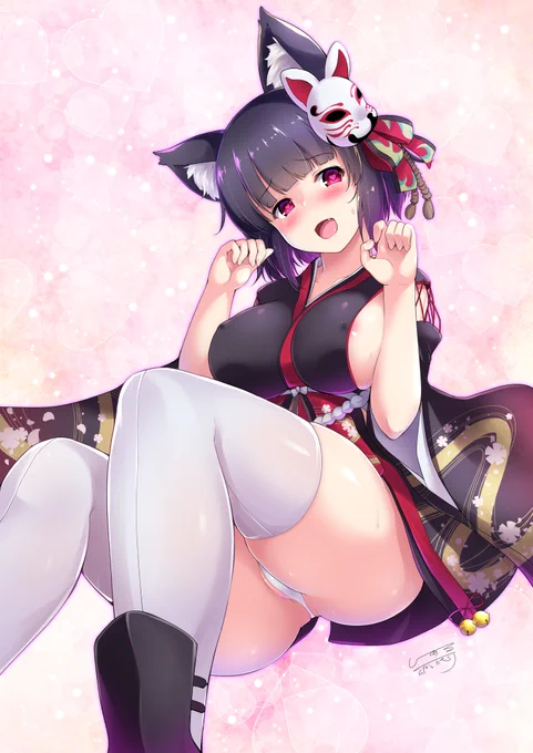 #ニーハイの日山城にゃんは太ももぶっとい 