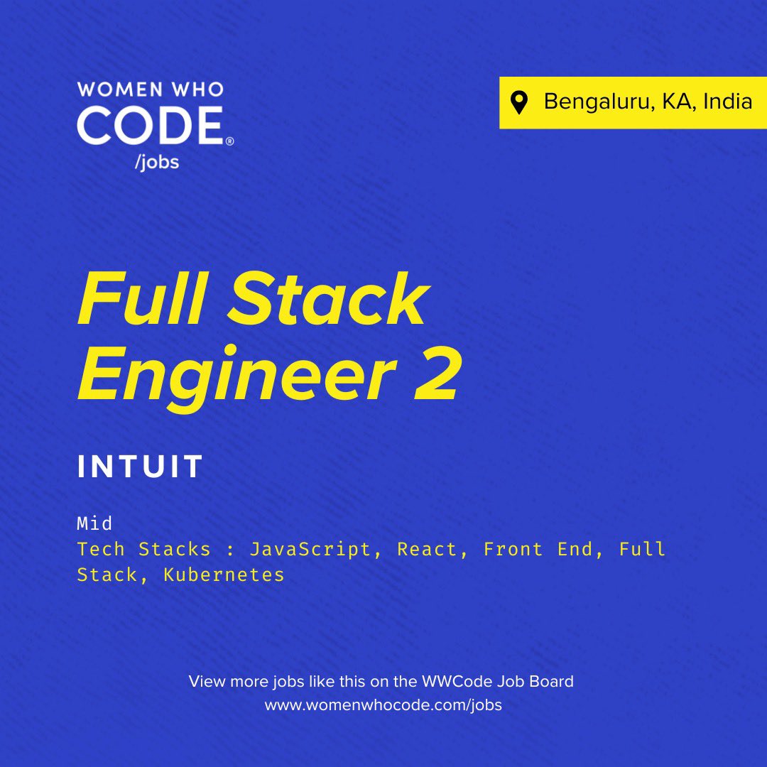 Apply now to this NEW #techjob on the #WWCode Job Board.

Check out the #LinkinBio or members.womenwhocode.com/jobs?id=15771 to start your application. 

#GetHired #JobBoard #jobsearch #jobs #India #TechNews #JobOpening #JobOpportunity