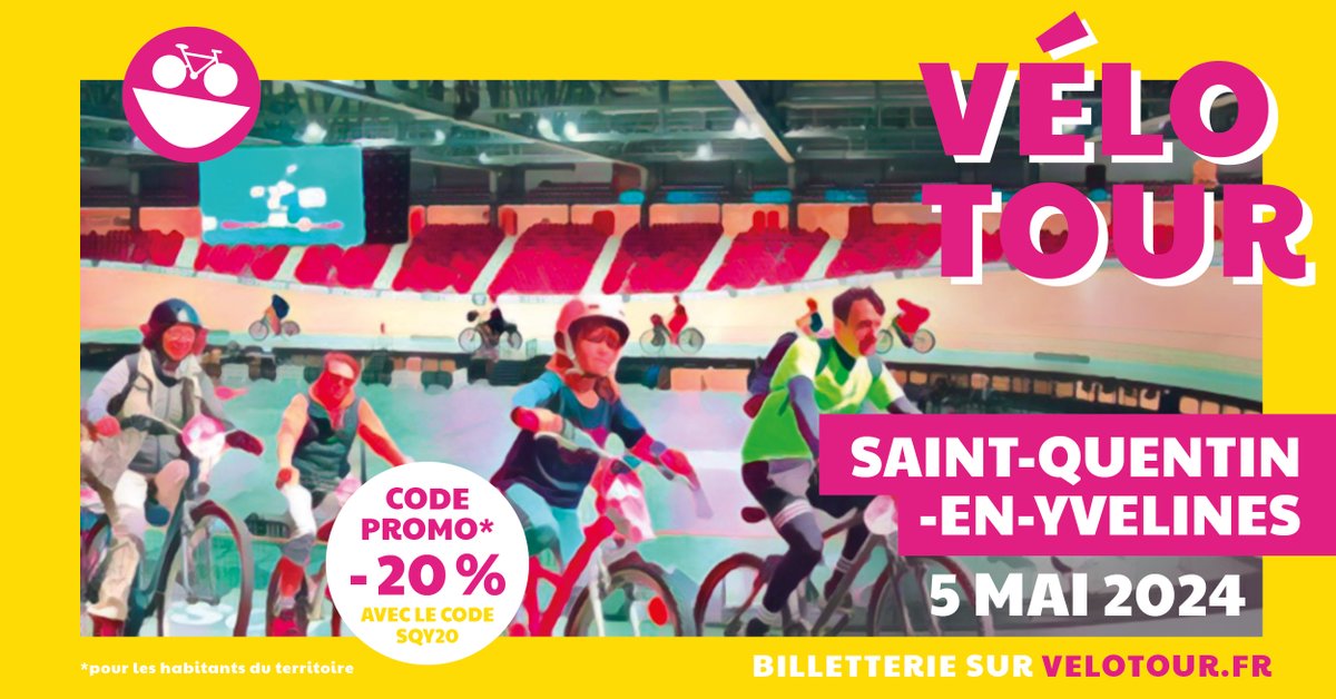 Le <a href="/velotour/">VELOTOUR</a> arrive à #SQY !🚴‍♀️

Pour la première fois, #Vélotour a choisi <a href="/sqy/">Saint-Quentin-en-Yvelines 🚀</a> pour une une première édition inédite… L’occasion de traverser des sites 𝙄𝙉𝘾𝙍𝙊𝙔𝘼𝘽𝙇𝙀𝙎 🤩

📌 RDV le 5 mai !
Infos &amp; billetterie 👉 velotour.fr/billetterie/
*Tarifs réduits pendant 72h