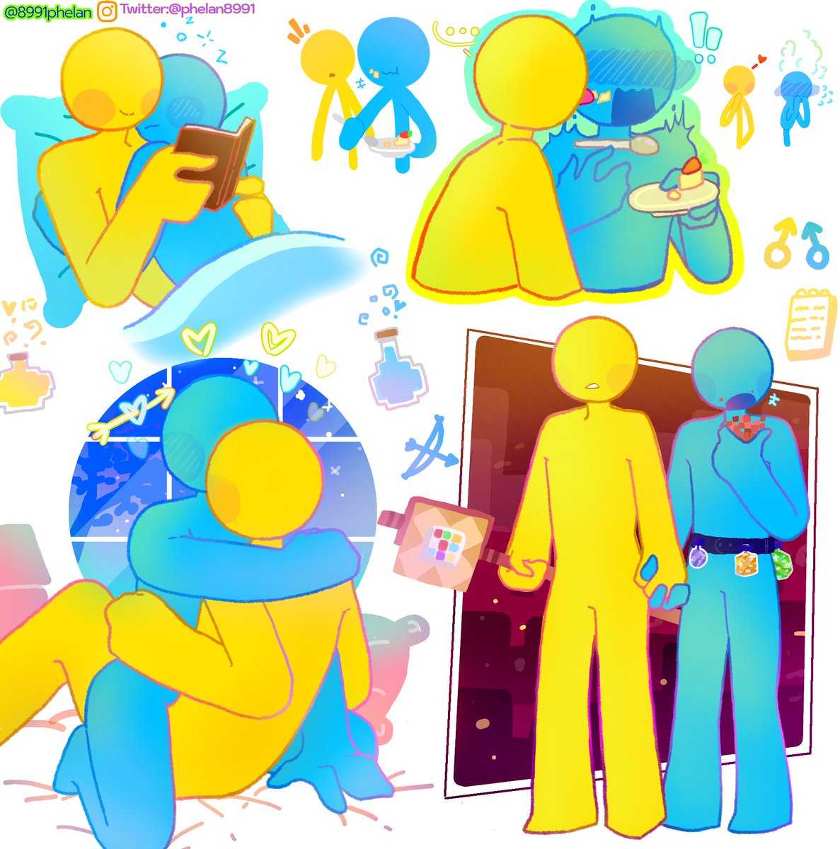 𝐘💛 x 𝐁💙 #alanbecker #AnimationvsMinecraft