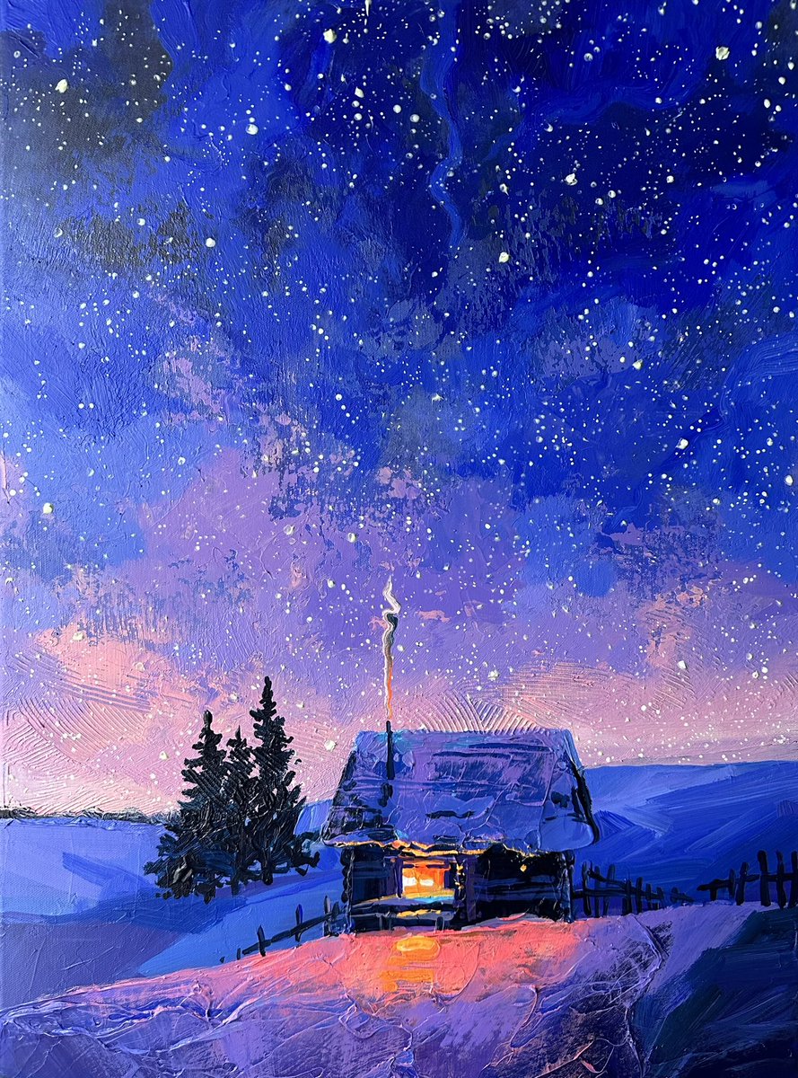 acrylic, canvas 50*70 cm “million stars” #art #painting #starnight