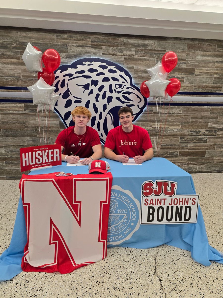 Danny King and Ben Thorman taking a football buddy shot- King heading to Nebraska and Thorman heading to St John's. Congratulations!