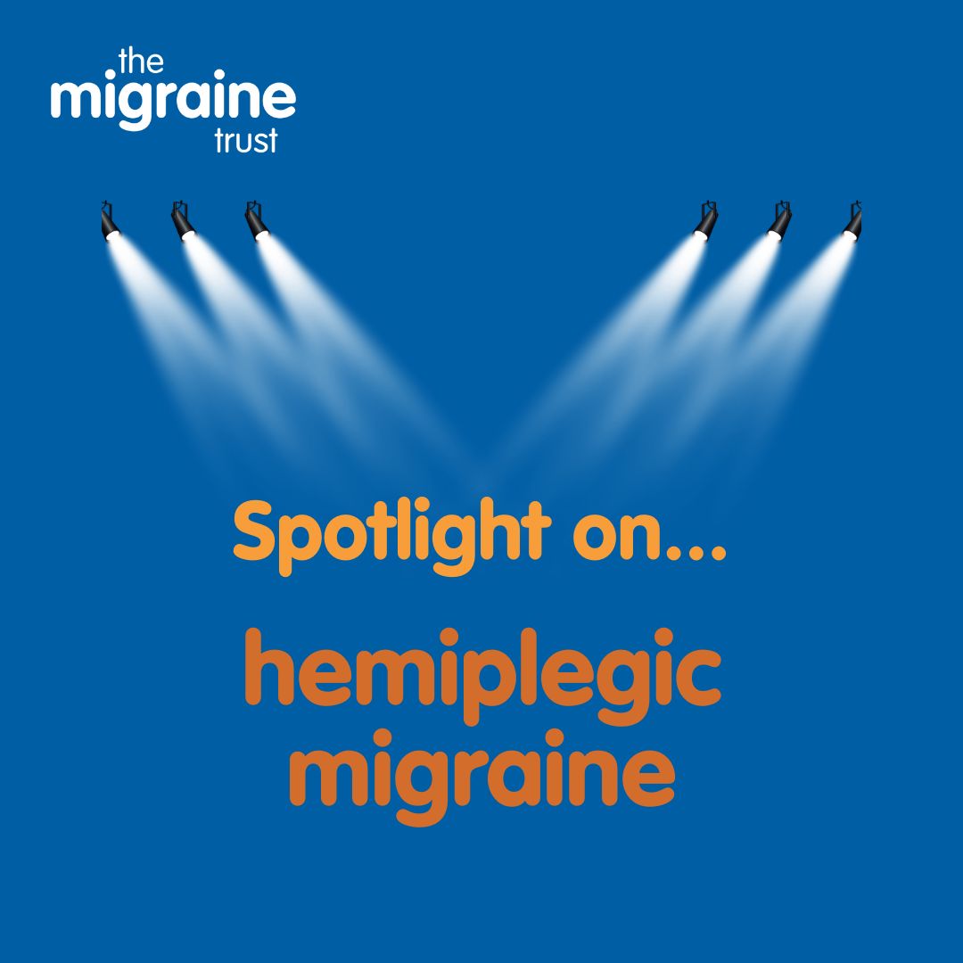 Today, we are shining the spotlight on #HemiplegicMigraine. 
Hemiplegic migraine involves temporary weakness on one side of the body as part of a migraine attack.
There are two types of hemiplegic migraine.