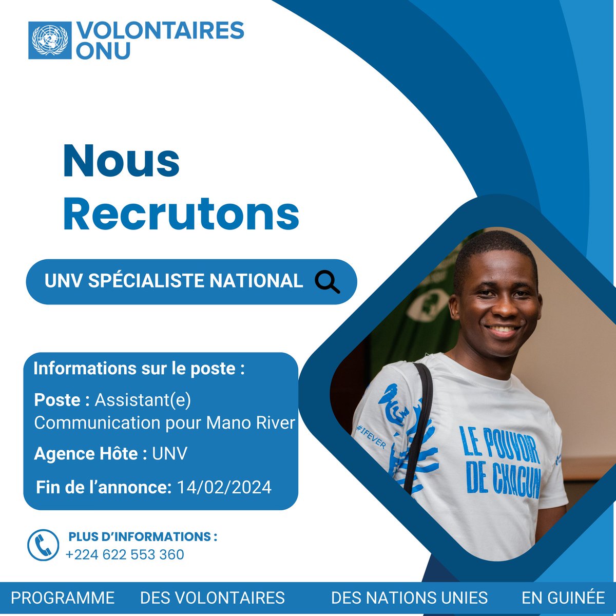 📢 🇬🇳Vous êtes un(e) passionné(e) decommunication à la recherche d'un nouveau défi professionnel. Nous recrutons un(e) @UNVolunteers Spécialiste National Assistant Communication pour Mano River👇 app.unv.org/opportunities/… @pvnuguinee @UNV_ROWCA. Dealins: 14.02.2024