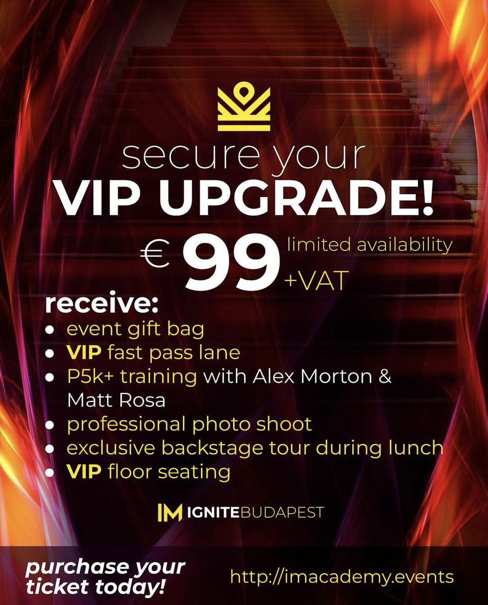 mastery_im's tweet photo. Unlock the ultimate event experience with our VIP upgrade for only €99 + VAT! 

https://t.co/qtfWuJxSv4 https://t.co/iBzYhdG8ae