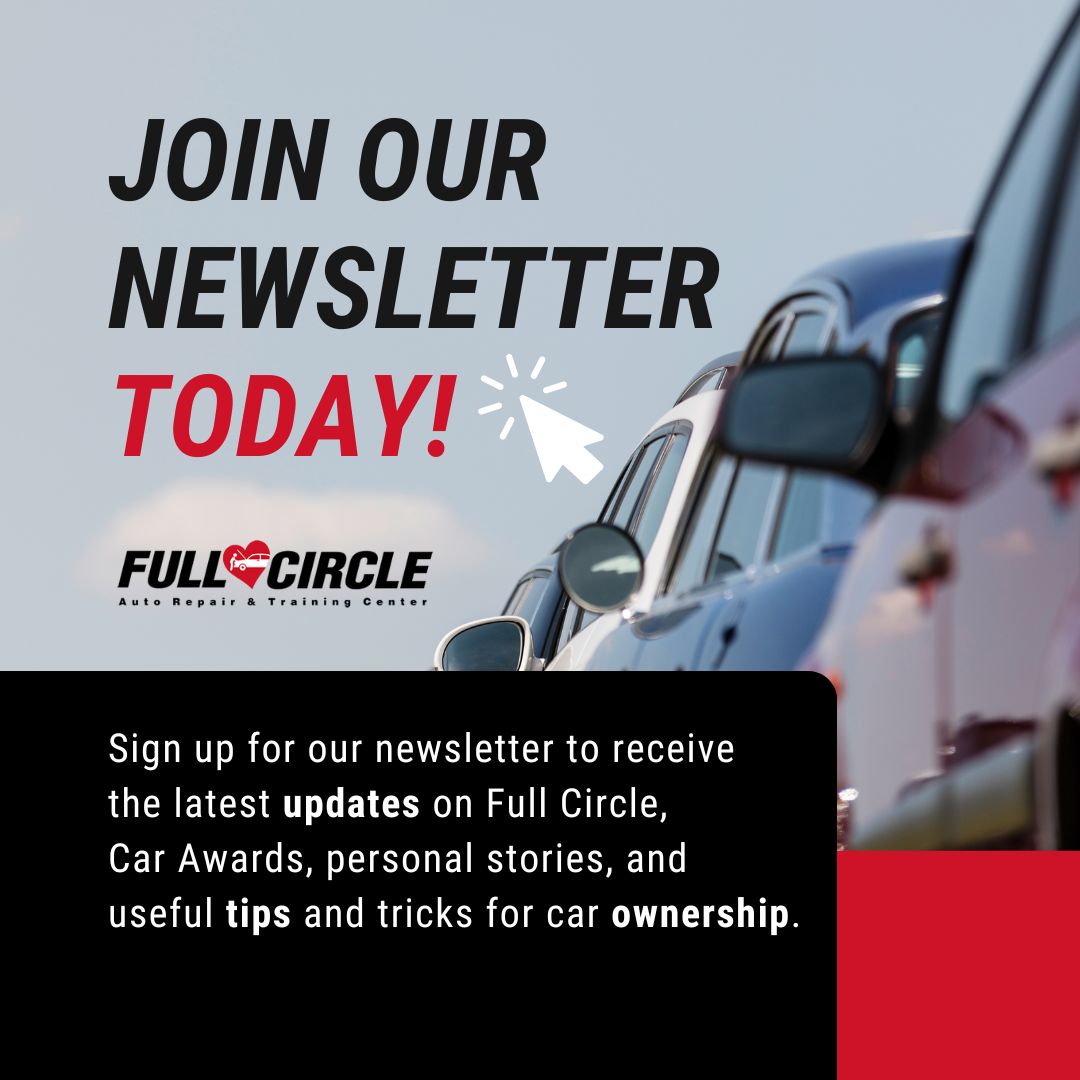 Subscribe to our monthly newsletter and get the latest Full Circle Auto Repair news and service specials!

Sign up now and drive into the world of informed auto care: bit.ly/3H803VE 🛠️💡 

#FullCircleAutoRepairCenter #VehiclesForChange #InThePress #NewsletterSignUp