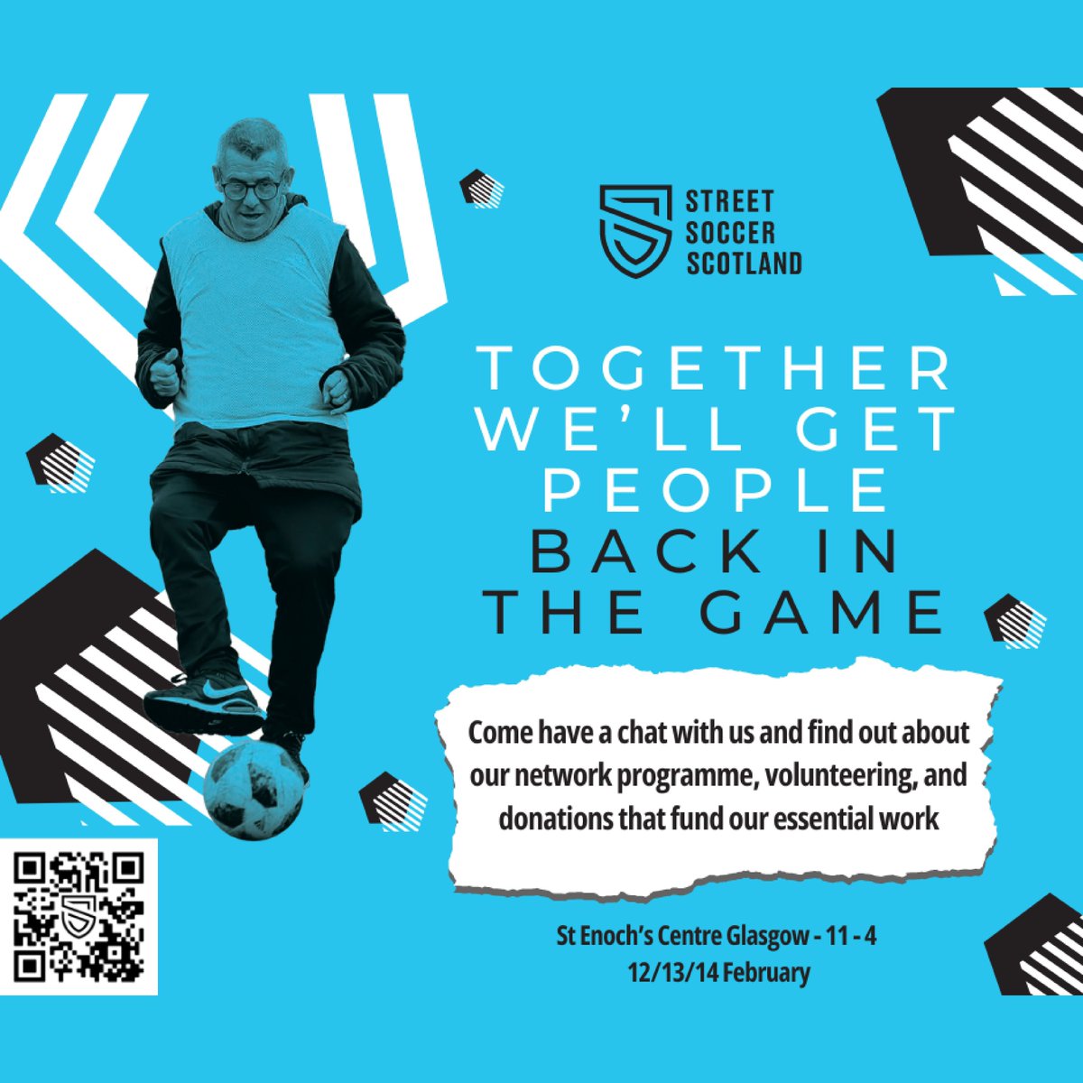 🚨 ANNOUNCEMENT 🚨 @StreetSoccerSco will be visiting St. Enoch Centre later this month ⚽️ Come and find out more about their network programme, #volunteering and how you can get involved and support the work they do. 🗓️ 12/13/14 February ⏰ 11am-4pm 📍 St Enoch Centre