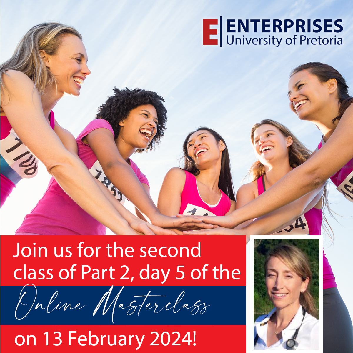 Join us for Day 5 of the Online Masterclass on 13 February 2024!
 
Delve into the topic of Postpartum return to sport with presenter Jane Thornton from Canada. 
bit.ly/3OdlcS4