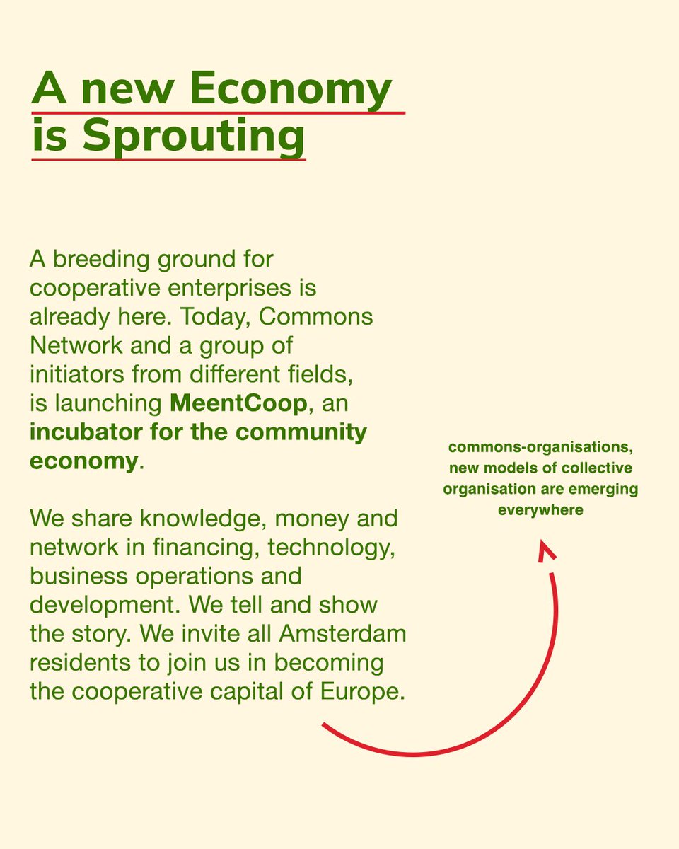 ❤️‍🔥 A new economy is already here. Tonight, we are excited to launch MeentCoop: the incubator for the community economy. But what role does this play in carving out a path towards a post-growth economy in Amsterdam? 🔗 meent.coop/event/lancerin… #postgrowth #communityeconomy