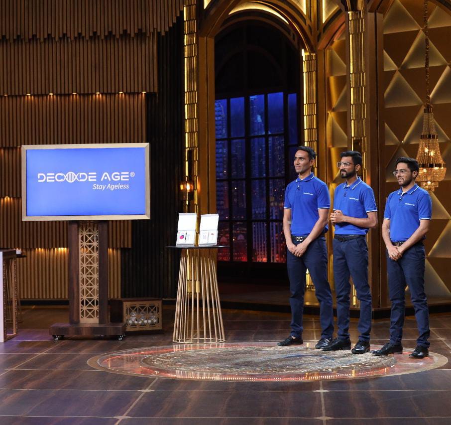 DecodeAge's tweet image. Catch Decode Age founders on Shark Tank India tonight! 🦈 
Tune into Sony LIV for our pitch on healthy ageing &amp;amp; longevity.  🌟 

@parthamin_
@rakeshsomani
@darshitpatel_13

#SharkTankIndia  #DecodeAge #SharkTankIndia3  #EntrepreneurshipJourney #ExcitingTimes