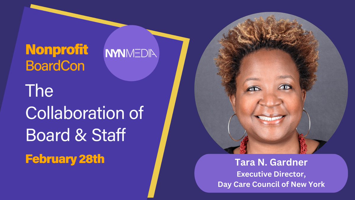 On 2/28, join us for a panel on responsibilities & expectations for serving on a nonprofit board featuring @DCCNYINC's Tara N. Gardner! Check out the full agenda & register today: bit.ly/3H7dIvP