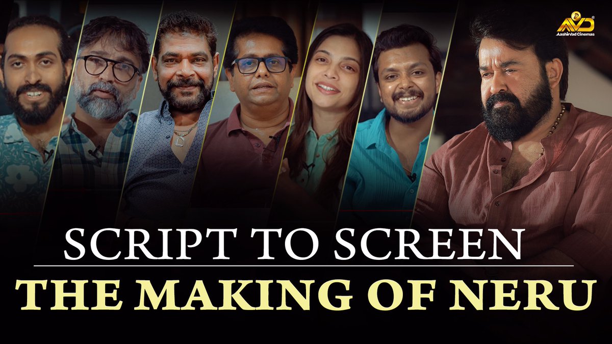 From the script to the big screen. Watch exclusive BTS and the making of #NERU, on Aashirvad YouTube channel. Celebrating 50 days of successful running. Now streaming on @DisneyplusHSMal youtu.be/iuKsPJbMXlw