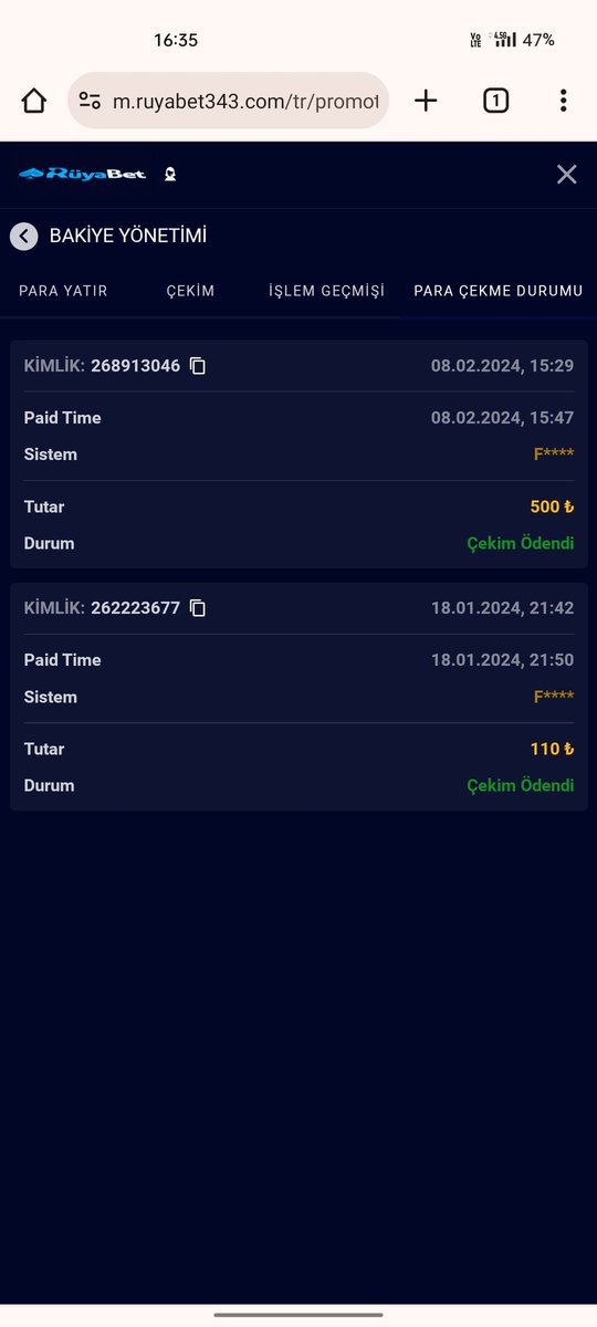 #Rüyabet çekim için teşekkürler Vandal16