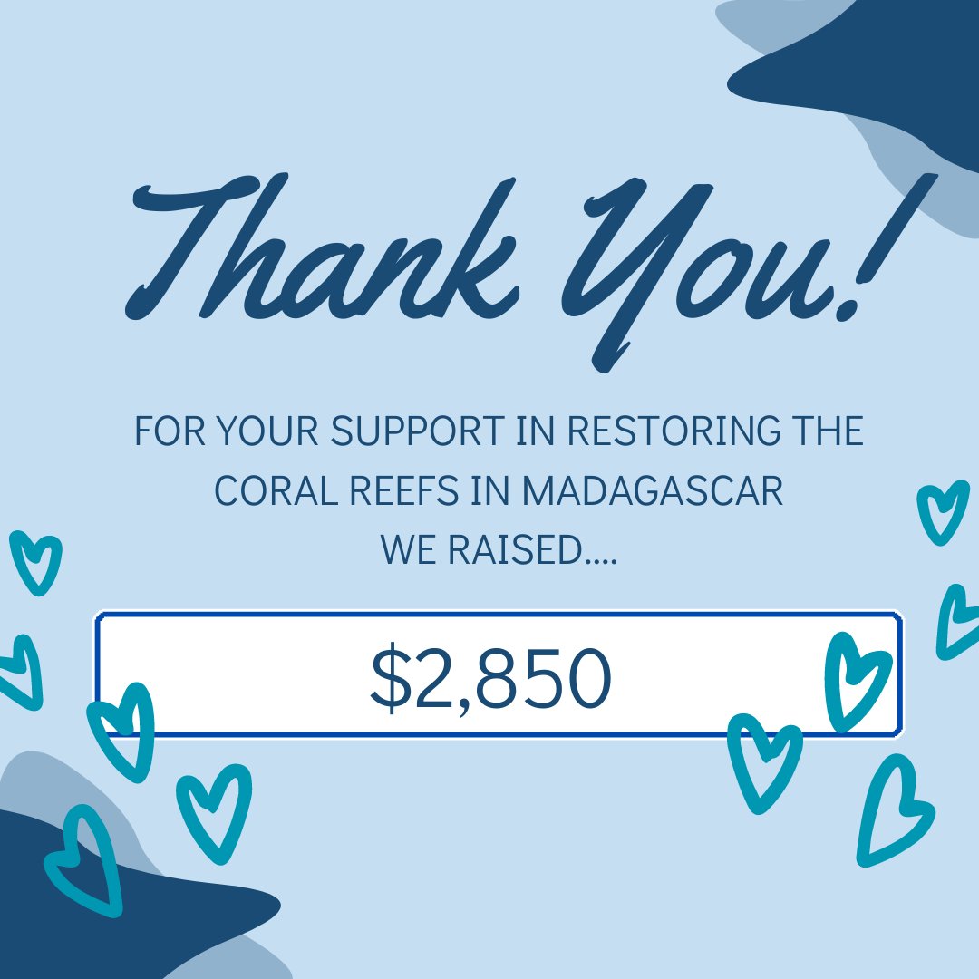 Thank you to everyone that donated or spread the word about the fundraiser for our partner @reef_doctor ! Together we raised $2,850!

We are so grateful and hope that you continue to follow us on our journey to restoring and building coral reefs.

#coralreef #coralconservation