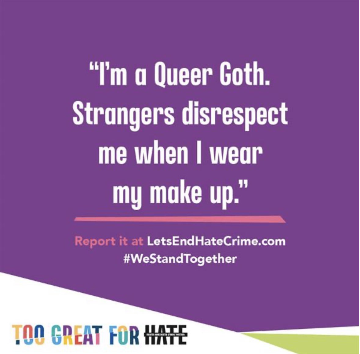 Hate crime can have a devastating effect on someone’s life.

If you’ve been a victim or witness of hate crime, report it and get support

👉 letsendhatecrime.com

#WeStandTogether