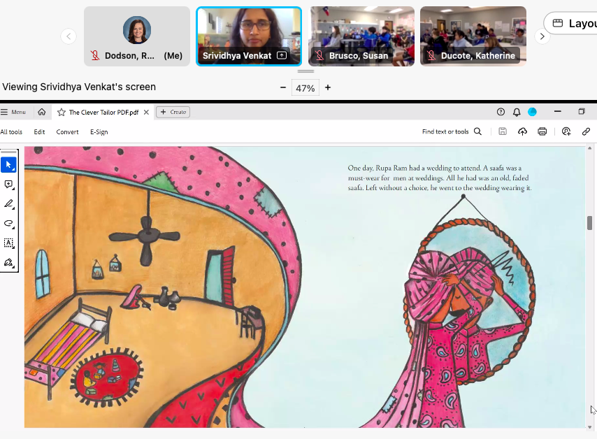 MizDodson's tweet photo. @BluebonnetES celebrated #WorldReadAloudDay with 9 virtual author visits! So thankful to @ErinDealey @elliepeterson @VenkatSrividhya @susankusel @JoHackl @SWildmanSF @lalaleeeah @jodywrites4kids and Amy Sklansky for meeting with our students this morning! https://t.co/XA2bOPbXEq