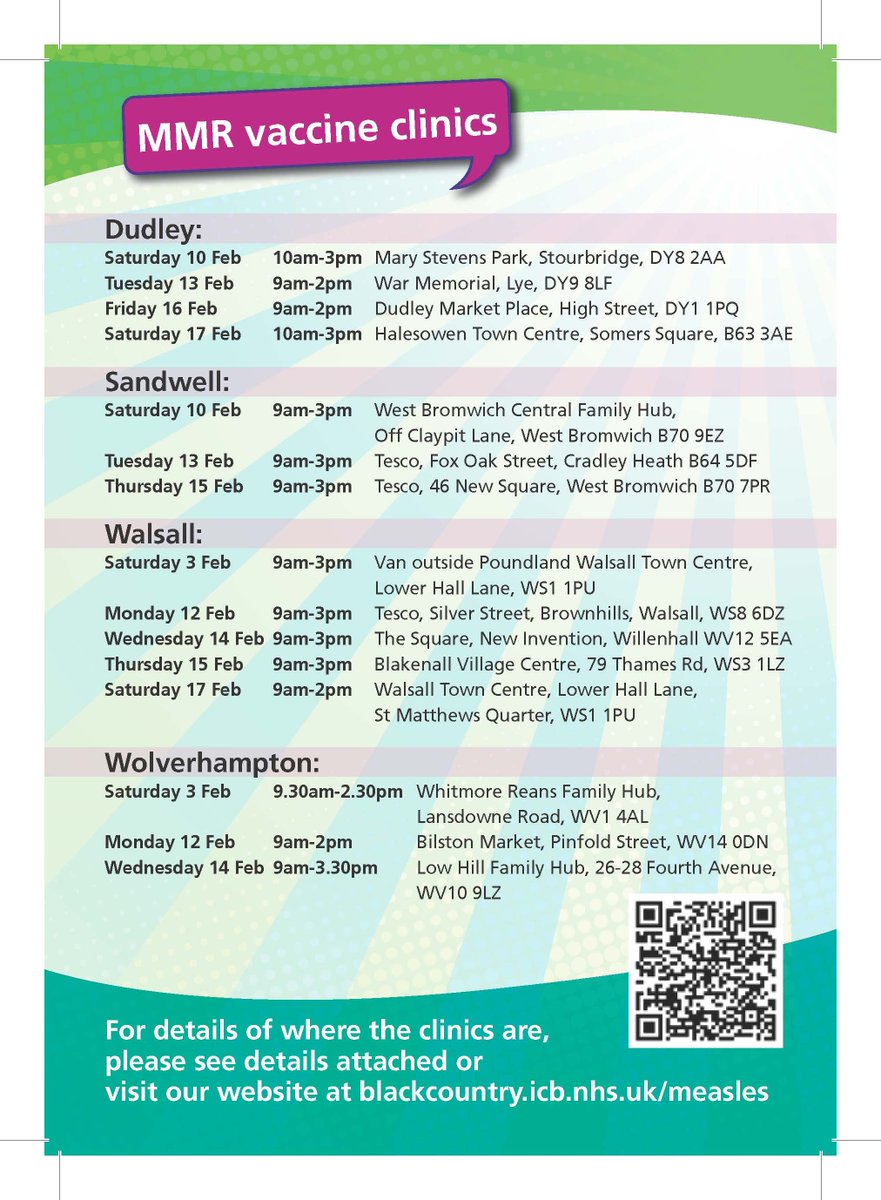 Following an increase in measles cases across the Black Country, pop-up vaccination clinics have been set up by the NHS and Vaccs UK during February half term to help ensure children are up to date with their measles, mumps and rubella (MMR) jab.