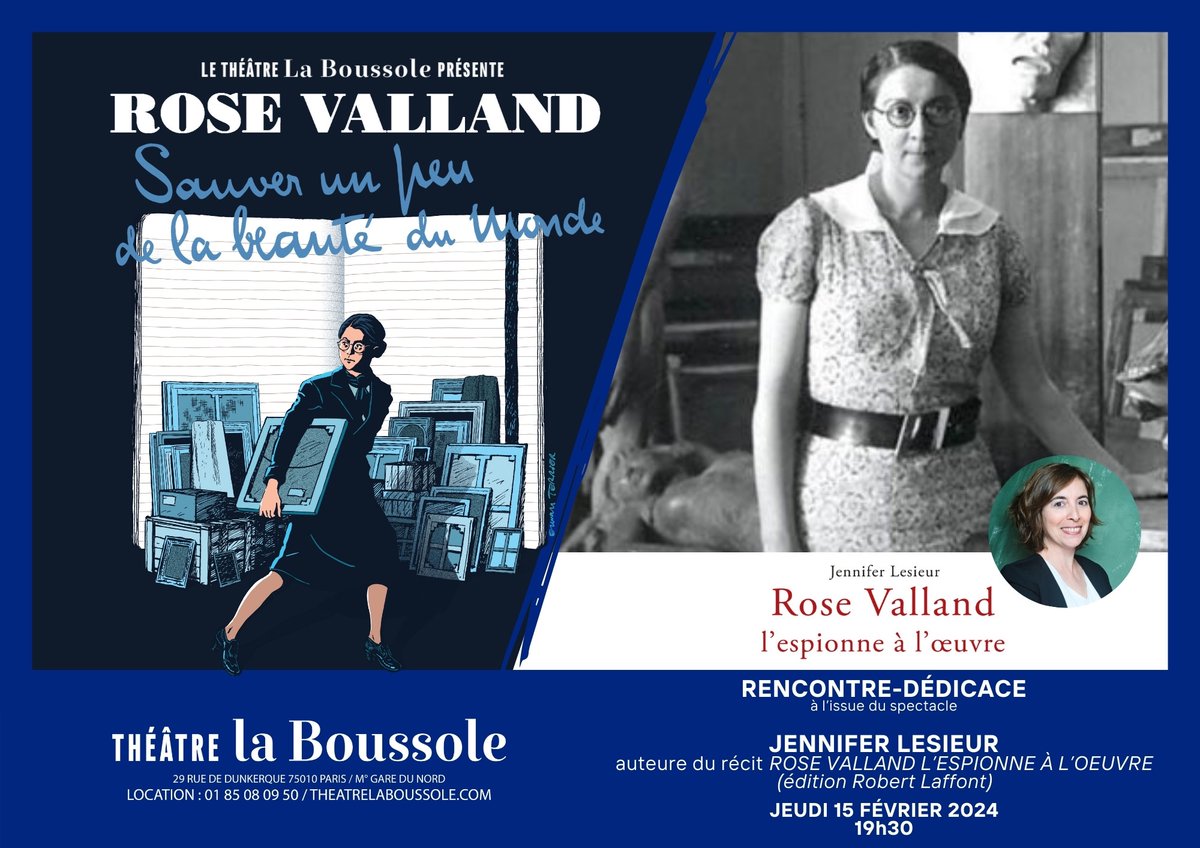 Assistez à la rencontre-dédicace exceptionnelle avec Jennifer Lesieur après la représentation de Rose Valland : Sauver un peu de la beauté du monde #rosevalland #sortiraparis #restitution #theatre