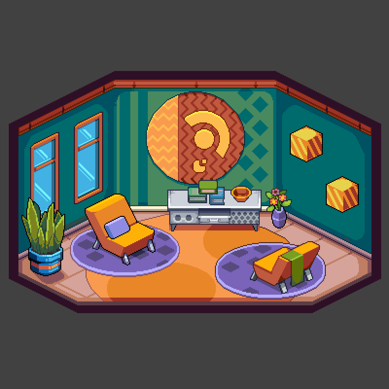 Grigoreen's tweet photo. You know what day it is. The day when i post my interior design challenge. Its update 4 out of 6. This time its memphys style. Hope you like it! 😊
#pixelart #memphys #rooms #interiors #interiordesign #design https://t.co/7CYKjtrCuo