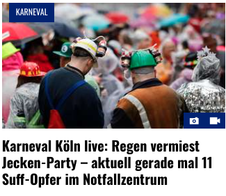 Soll nicht enttäuscht klingen – aber natürlich sind es 11 Berauschte im Notfallzentrum 🤔24rhein.de/-92820012.html #Karneval #Koeln #Alaaf #fastelovend