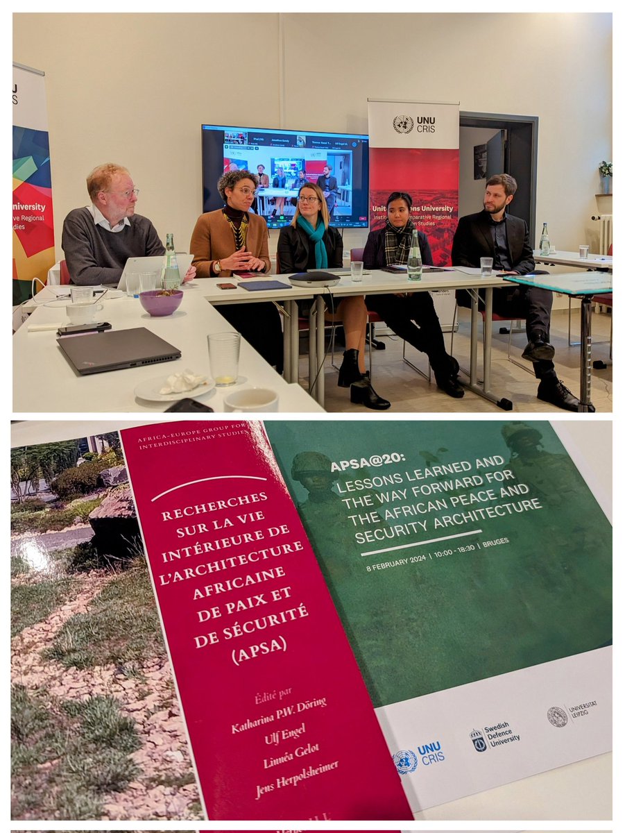 Thankful to the many participants from diverse sectors that shared the day with us at @UNUCRIS to examine 20 years of the African Peace and Security Architecture. Now celebrating the launch of the French version of the authoritative book on its inner life. cris.unu.edu/apsa20-lessons…