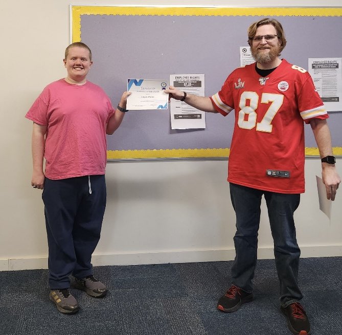 Congrats to Logan <a href="/Northmen_OPHS/">Oak Park High School</a> for winning employee of the month for December in Work Experience II. Logan is learning skills that will help him to get a good job and maintain it. <a href="/SamanthaPoindex/">Samantha Poindexter</a> <a href="/NKCSchools/">NKC Schools</a> <a href="/heather_gentry/">Heather Gentry</a> 
<a href="/NKCSchools/">NKC Schools</a>