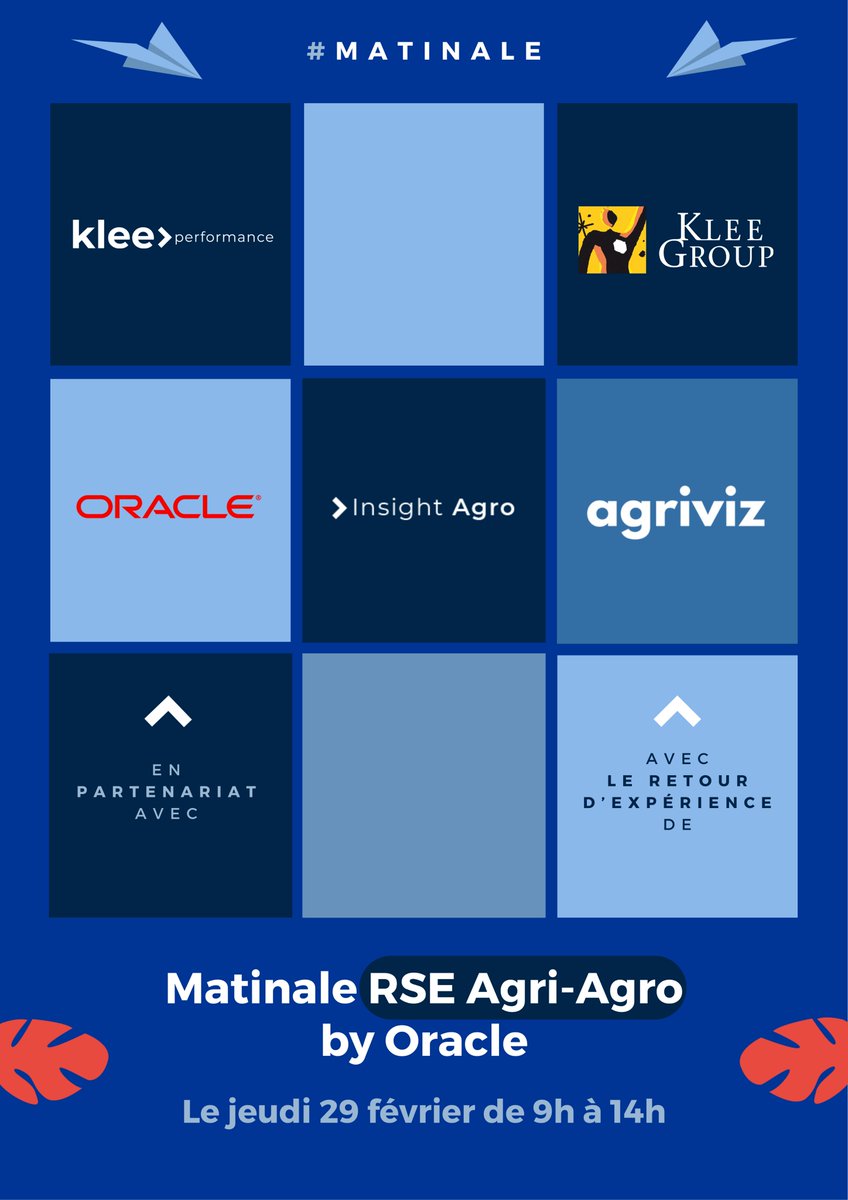 A l'occasion du <a href="/Salondelagri/">Salon International de l'Agriculture</a> : Matinale RSE Agri-Agro by <a href="/Oracle/">Oracle</a> 🌾​

📅 le 29 février - Oracle (15 Bd Charles de Gaulle, Colombes)​

👇
eventreg.oracle.com/profile/web/in…​​

#Agro #Agriculture #CSRD #Pilotage #Reporting #RSE