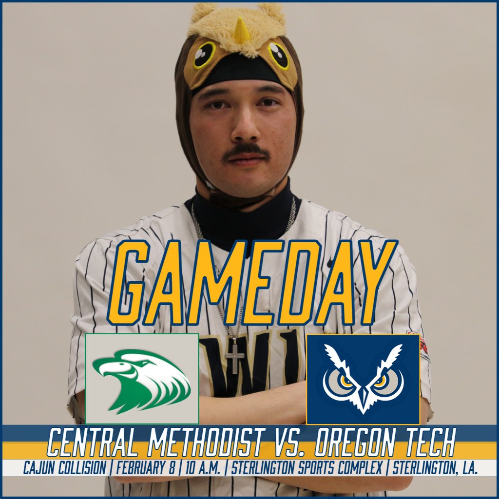 OregonTechOwls's tweet photo. DAY 1 at the CAJUN COLLISION for the Hustlin' Owls, as @oit_baseball faces Top-25 opponents - No. 22 Central Methodist at 10 a.m. (PT) and No. 5 LSU Shreveport at 1:30 p.m. (PT)...follow Sterlington Sports Complex on Facebook for Live Video, Live Stats at https://t.co/fkiHgdMoWz https://t.co/fVP9F3RjTJ