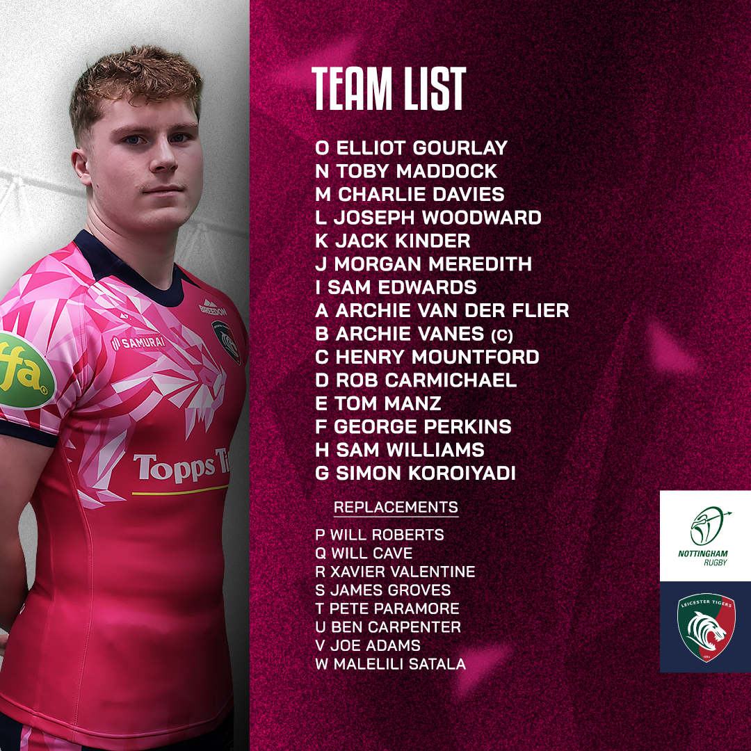 LeicesterTigers's tweet photo. 📋 𝐓𝐄𝐀𝐌 𝐍𝐄𝐖𝐒

Our Development XV side for Friday night’s game against Nottingham Rugby.

ℹ️ https://t.co/ZSFTKp1JKM

#NOTvLEI 🏉 #COYT 🐯 https://t.co/rkEuBBqqip