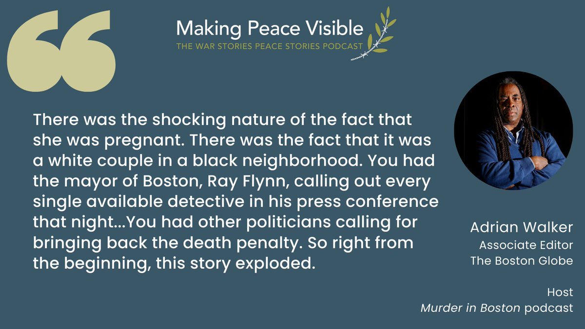 makingpeaceviz's tweet image. 34 years later, reporters @BostonGlobe
retell a racially charged murder story in the series "Nightmare in Mission Hill."  It brought about an apology from @MayorWu and @CityOfBoston. The Globe's @Adrian_Walker joins us on Making Peace Visible. bit.ly/4boxAsq