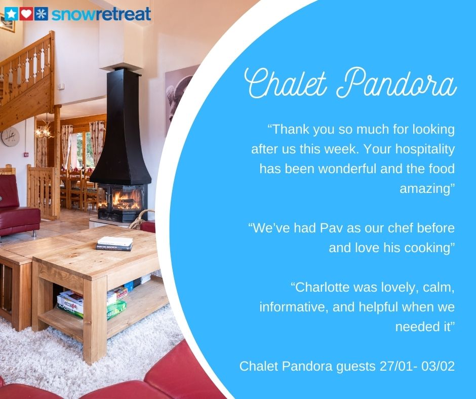 Lovely words from our guests in Chalet Pandora last week... and they are already organising coming back next year!