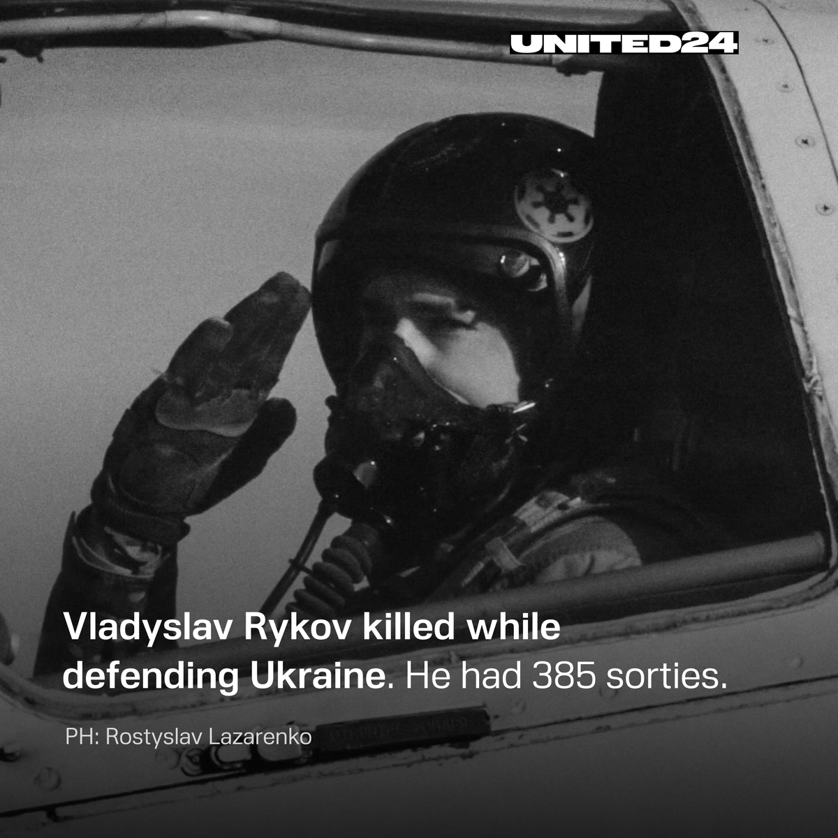 United24media's tweet photo. Pilot Vladyslav Rykov, with 385 combat sorties under his belt, gave his all for Ukraine's freedom.

His legacy lives on. https://t.co/8gdAuvdBA4