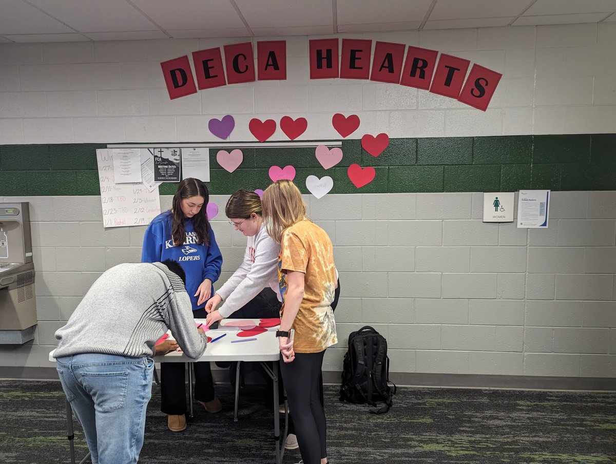 DECA Hearts is open for business! Come on by to get a heart for someone! @ccpsactivities