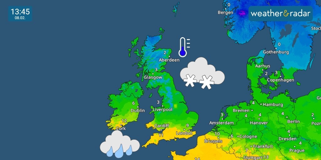 WeatherRadar_UK's tweet photo. What a temperature difference! π‘οΈ
Even in the north you can see how the snow π¨οΈ is largely altitude-driven, thanks to the topography detail on the TemperatureRadar.
See for yourself! π
https://t.co/PM3fDS85K0
#uksnow #snow #irelandsnow #WeatherRadar #TemperatureRadar https://t.co/HjvoeWL7Py