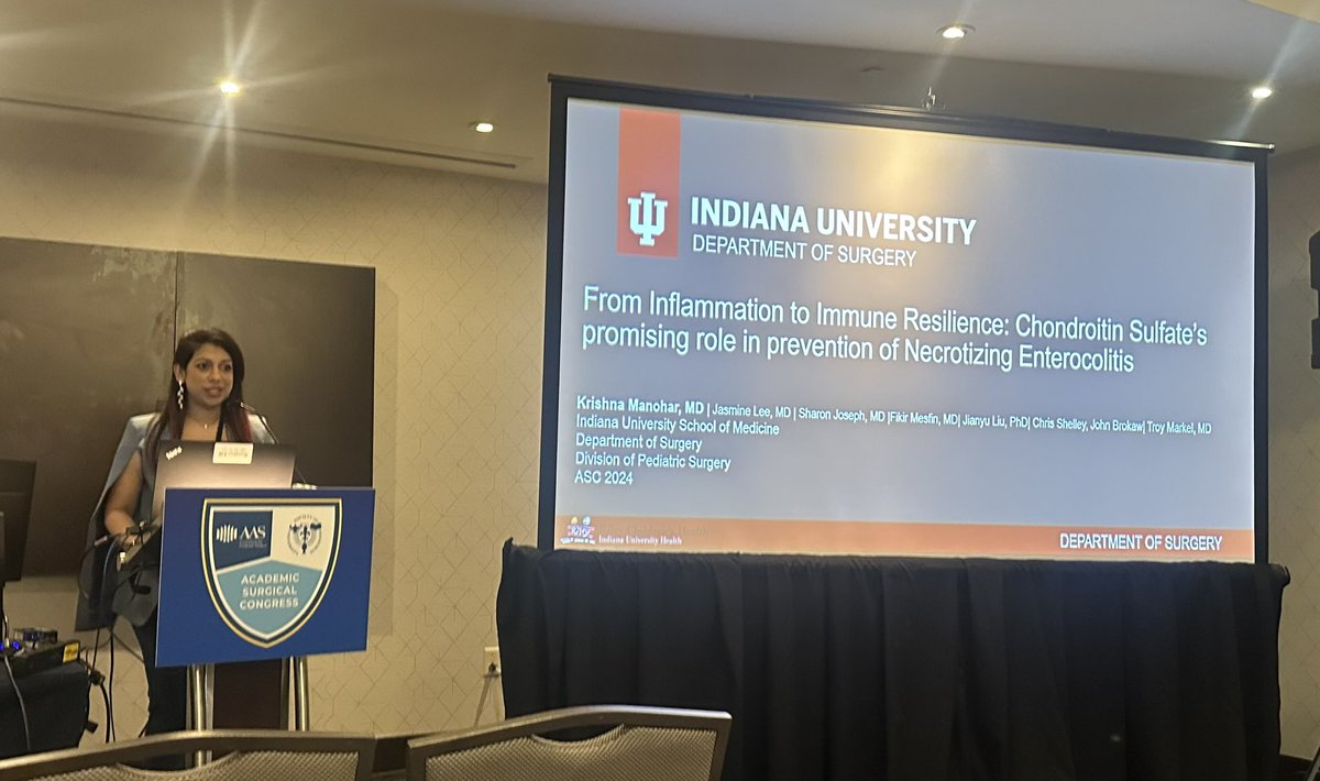 Exciting work by <a href="/DocKmano/">Krishna Manohar</a> from <a href="/troymarkelmd/">Troy Markel</a> lab on the role of chondroitin sulfate in necrotizing enterocolitis prevention! Great presentation!
