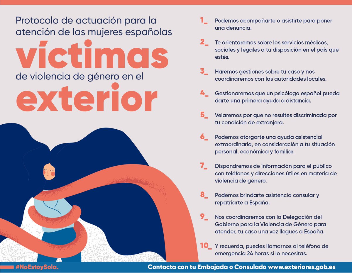 Ayuda a mujeres españolas víctimas de violencia de género en el exterior 🧐
Tlf de emergencia consular
Bélgica: (+32) (0) 2 509 87 46 (Consulado General de España en Bruselas)

exteriores.gob.es/es/ServiciosAl…