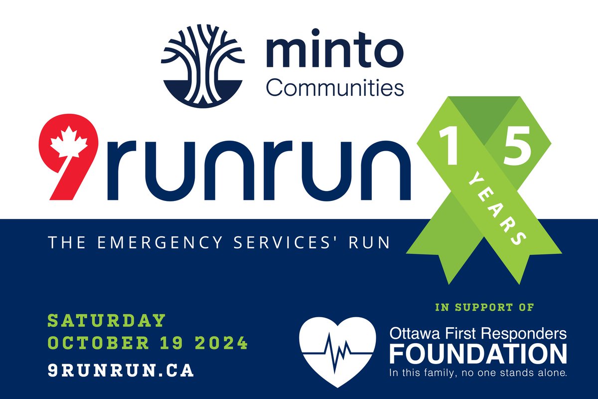 9RunRun (@9runrun) on Twitter photo Registration for the 2024 edition of 9runrun presented by <a href="/MintoCommOttawa/">Minto Communities Ottawa</a> is now open! Celebrate 15 years of supporting <a href="/ottfrf/">Ottawa First Responders Foundation</a> on Saturday, October 19! The first 125 adult participants to register for the 5K & 10k receive FREE bib snaps! raceroster.com/events/2024/81… Registration for the 2024 edition of 9runrun presented by <a href="/MintoCommOttawa/">Minto Communities Ottawa</a> is now open! Celebrate 15 years of supporting <a href="/ottfrf/">Ottawa First Responders Foundation</a> on Saturday, October 19! The first 125 adult participants to register for the 5K & 10k receive FREE bib snaps! raceroster.com/events/2024/81…
