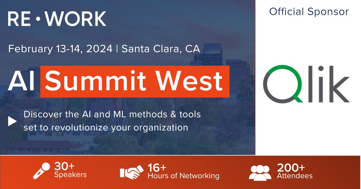 📣 We're thrilled to announce that @Qlik is an official sponsor of next week's AI Summit West! Be sure to stop by Qlik's booth and say hello to the team!

🎟️ Don't miss out, register now by clicking here: bit.ly/3Swnflx

#rerworkAI
