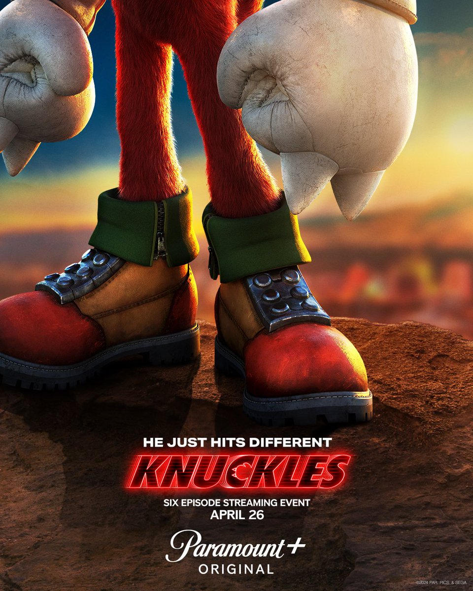 SonicMovie's tweet image. He just hits different. #Knuckles, a six-episode streaming event, comes to #ParamountPlus April 26.